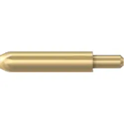 2 mm plug, solder pin, gold, 42.0060