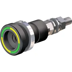 6 mm socket, threaded bolt, mounting Ø 18.5 mm, yellow/green, 14.0010-20