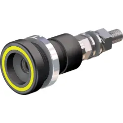 6 mm socket, threaded bolt, mounting Ø 18.5 mm, yellow, 14.0010-24
