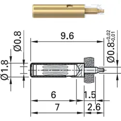 1.8 mm socket, solder connection, 0.8 mm, 41.0057