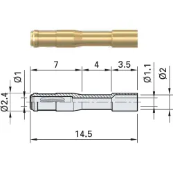 2.4 mm socket, crimp connection, 0.25 mm², 41.6000