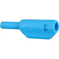 2 mm plug, solder connection, 0.5 mm², CAT II, blue, 65.9182-23