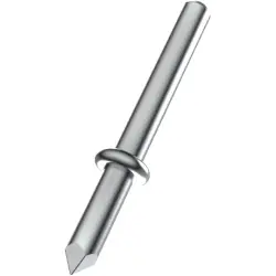 Solder pin for 1.0 mm diameter hole, 15.4 mm long, tin-plated brass, 013.14.165