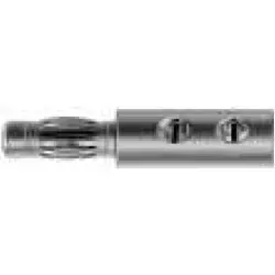 4 mm plug, screw connection, silver, 13.0003