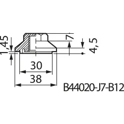 Reinforced plastic cap nut for Elco threaded bolts, Cap nuts, Plastic, 19 mm, B44020J0007B012