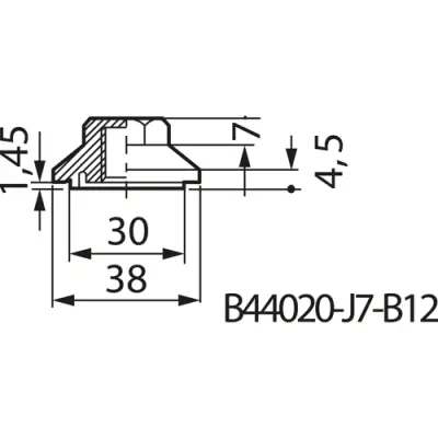 Reinforced plastic cap nut for Elco threaded bolts, Cap nuts, Plastic, 19 mm, B44020J0007B012 - 1