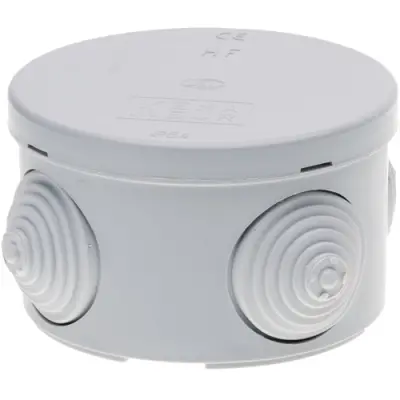 Branching box, 45 x 80 mm, no. of entries: 4, light gray, IP54, 503040 - 1