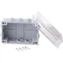 Branching box, 160 x 120 x 78 mm, light gray/transparent, IP65, 505150