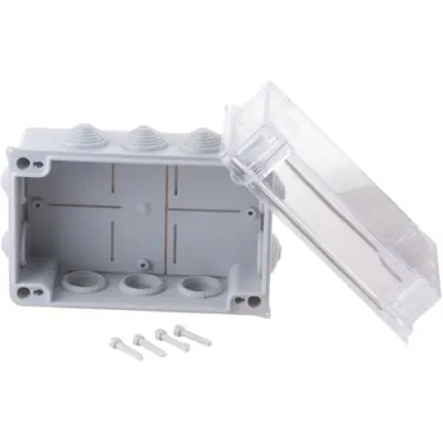 Branching box, 185 x 121 x 77 mm, light gray/transparent, IP65, 505175 - 1