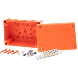 Branching box, 116 x 166 x 70 mm, no. of entries: 10, 16 mm², orange, IP66/IK8, 590005