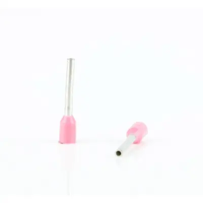 Insulated wire end ferrule, 0.34 mm², 12 mm/8 mm long, DIN 46228-4, pink, BYB-4-18H0055 - 1