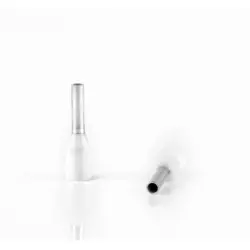 Insulated wire end ferrule, 0.5 mm², 16 mm/10 mm long, DIN 46228-4, white, BYB-4-18H0058