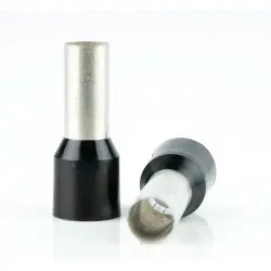 Insulated wire end ferrule, 1.5 mm², 12 mm/6 mm long, DIN 46228-4, black, BYB-4-18H0067