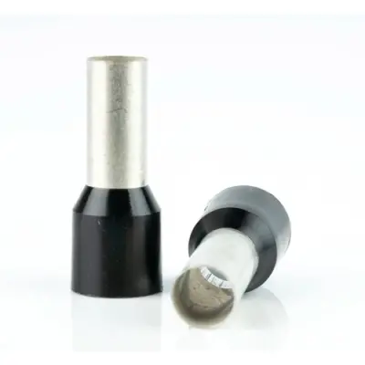 Insulated wire end ferrule, 1.5 mm², 16 mm/10 mm long, DIN 46228-4, black, BYB-4-18H0069 - 1