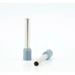 Insulated wire end ferrule, 4.0 mm², 20 mm/12 mm long, DIN 46228-4, gray, BYB-4-18H0077