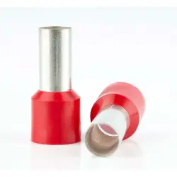 Insulated wire end ferrule, 10 mm², 22 mm/12 mm long, DIN 46228-4, red, BYB-4-18H0081