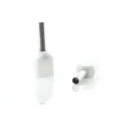 Insulated twin wire end ferrule, 0.5 mm², 15 mm/8 mm long, DIN 46228-4, white, BYB-4-18H0085