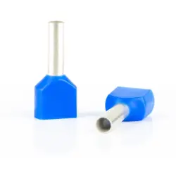 Insulated twin wire end ferrule, 2.5 mm², 18.5 mm/10 mm long, DIN 46228-4, blue, BYB-4-18H0096