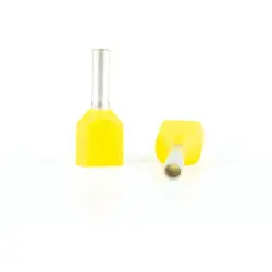 Insulated twin wire end ferrule, 6.0 mm², 26 mm/14 mm long, DIN 46228-4, yellow, BYB-4-18H0099