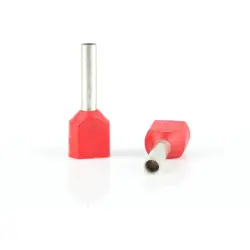 Insulated twin wire end ferrule, 10 mm², 26 mm/14 mm long, DIN 46228-4, red, BYB-4-18H0100