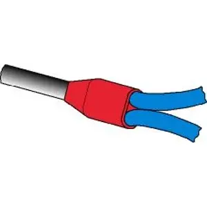 Insulated twin wire end ferrule, 2 x 0.75 mm², 18 mm/10 mm long, DIN 46228-4, gray, 490210D - 1