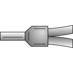 Insulated twin wire end ferrule, 2 x 1.0 mm², 18 mm/10 mm long, DIN 46228-4, red, 470310D