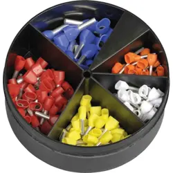 Double wire end ferrules assortment, isolated, 2x0.5 to 2x2.5 mm², 225 pieces, V30SO000070