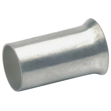 Uninsulated wire end ferrule, 10 mm², 10 mm long, DIN 46228-1, silver, 7610V - 1