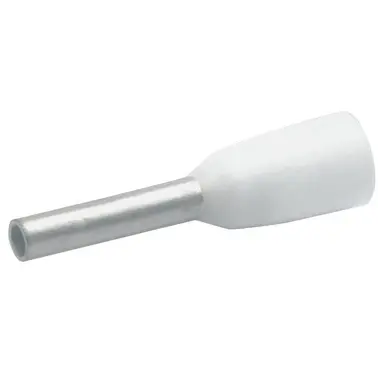 Insulated wire end ferrule, 0.5 mm², 14 mm/8 mm long, DIN 46228-4, white, 4698 - 1