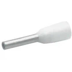Insulated wire end ferrule, 0.5 mm², 16 mm/10 mm long, DIN 46228-4, white, 46910