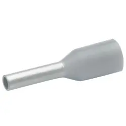 Insulated wire end ferrule, 0.75 mm², 18 mm/12 mm long, DIN 46228-4, gray, 47012