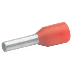Insulated wire end ferrule, 1.0 mm², 12 mm/6 mm long, DIN 46228-4, red, 4716