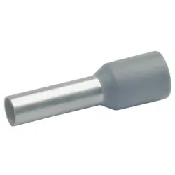 Insulated wire end ferrule, 4.0 mm², 20 mm/12 mm long, DIN 46228-4, gray, 47412