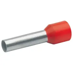 Insulated wire end ferrule, 10 mm², 28 mm/18 mm long, DIN 46228-4, red, 47618