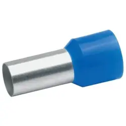 Insulated wire end ferrule, 50 mm², 36 mm/20 mm long, DIN 46228-4, blue, 48020