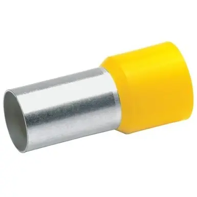 Insulated wire end ferrule, 70 mm², 37 mm/21 mm long, DIN 46228-4, yellow, 48121 - 1