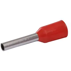 Insulated wire end ferrule, 1.0 mm², 8 mm long, red, 22C427, package with 100 pieces