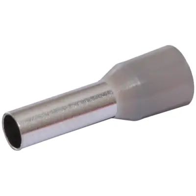 Insulated wire end ferrule, 4.0 mm², 9 mm long, gray, 22C430, package with 100 pieces - 1