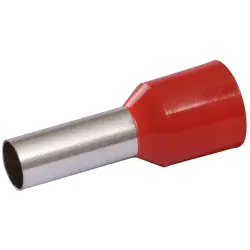 Insulated wire end ferrule, 10 mm², 12 mm long, red, 22C432, package with 100 pieces