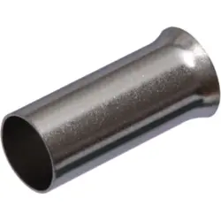Uninsulated wire end ferrule, 10 mm², 12 mm long, silver, 22C480, package with 100 pieces