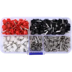 Double wire end ferrules assortment, isolated, 200 pieces, 22C483