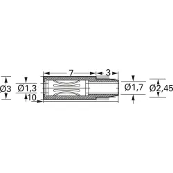 3 mm socket, solder connection, 1.3 mm, 41.0071