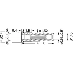 2 mm socket, solder connection, 0.64 mm, 41.6020