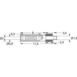 2 mm socket, solder connection, 0.8 mm, 41.0055
