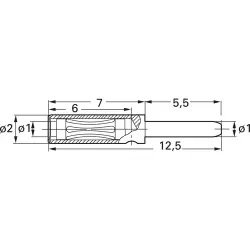 Solder receptacle, 20 A, Solder receptacle, Soldered connection
