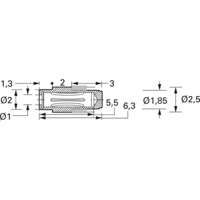 Solder receptacle, 20 A, Solder receptacle, Soldered connection - 1