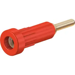 2 mm socket, round plug connection, mounting Ø 4.9 mm, red, 23.1012-22