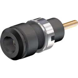 2 mm socket, round plug connection, mounting Ø 8.6 mm, CAT III, black, 65.9194-21