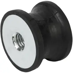 Rubber/metal bumpers with 2 inner threads, tapered, D 15, D1 12, H 15 mm, G M4, T 4.0 mm, K0570.01501557