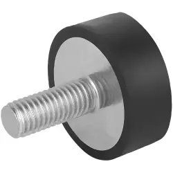 Rubber/metal bumpers with outer threads, straight, D 20, H 8.0 mm, G M6, L 18 mm, K0571.02000855